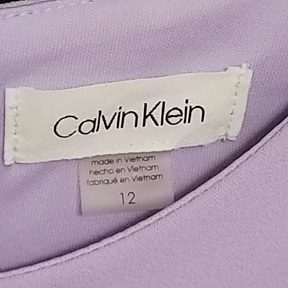 Calvin Klein Women’s Dress With Short Bell Sleeve Lilac Purple Color Size 12 - Picture 3 of 6